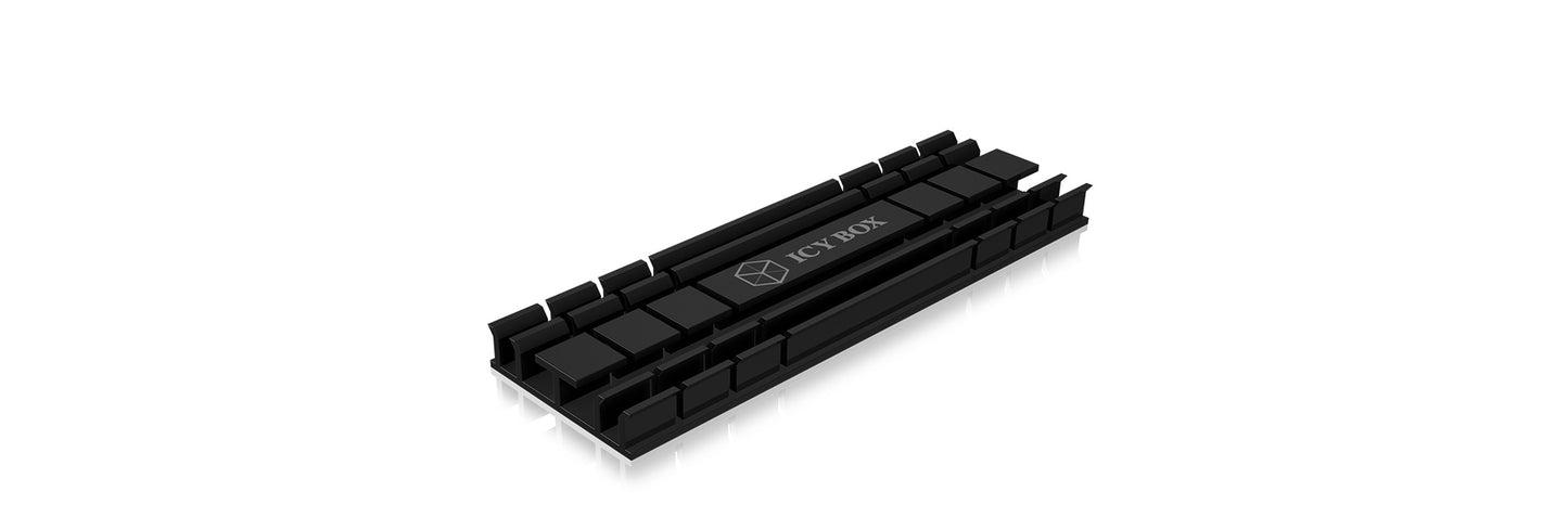 ICY BOX IB - M2HS - 701set für M.2 2280 SSD - für PC/PS5 - Aluminium - 5 mm dick/Radiator - Schwarz - Kühler