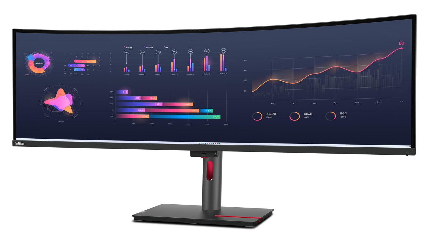 Lenovo ThinkVision P49w - 30 Monitor - 124,5 cm (49") - 5120 x 1440 Pixel - DQHD - LED - 6 ms - Schwarz - Monitor