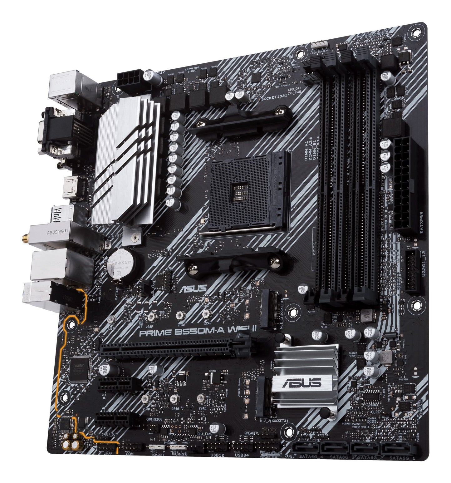 ASUS PRIME B550M - A WIFI II - AMD - Sockel AM4 - AMD Ryzen 3000 Series - AMD Ryzen 5000 Series - Sockel AM4 - DDR4 - SDRAM - 128 GB - Mainboard
