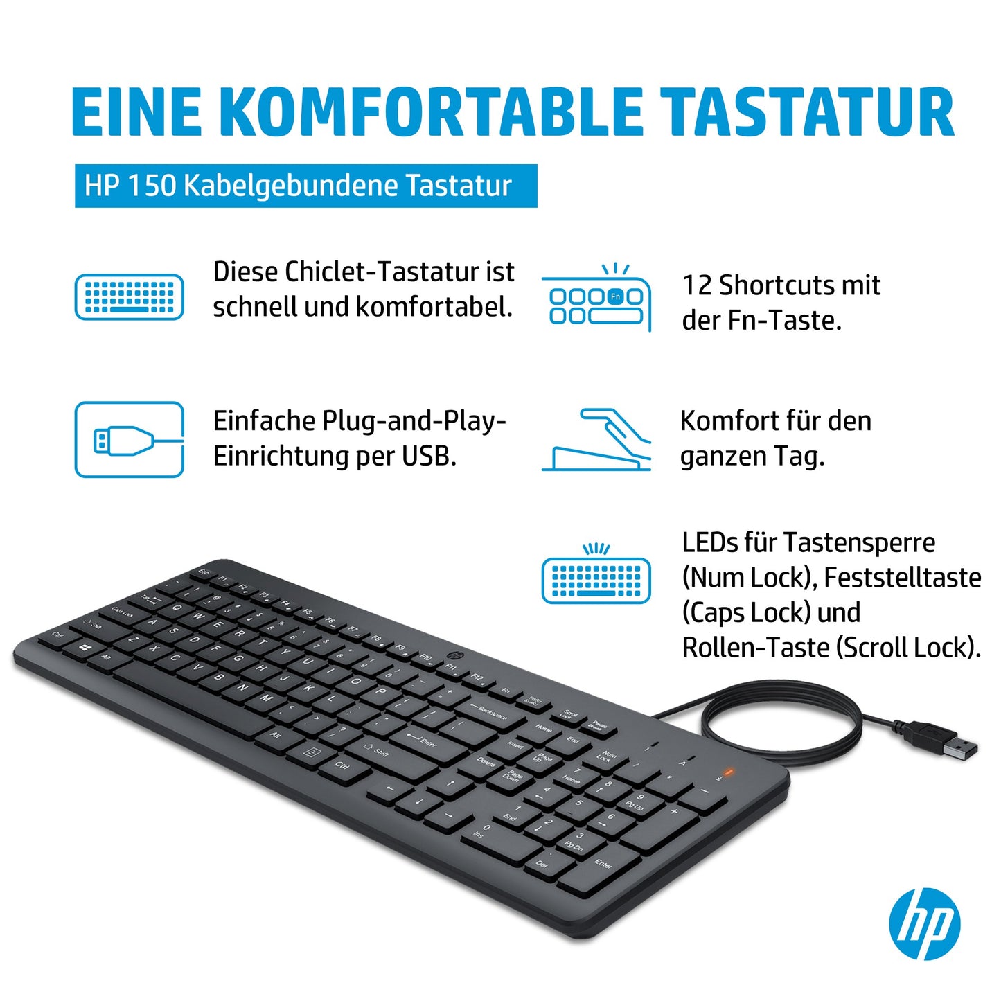 HP 150 Kabelgebundene Tastatur - QWERTZ - Tastatur