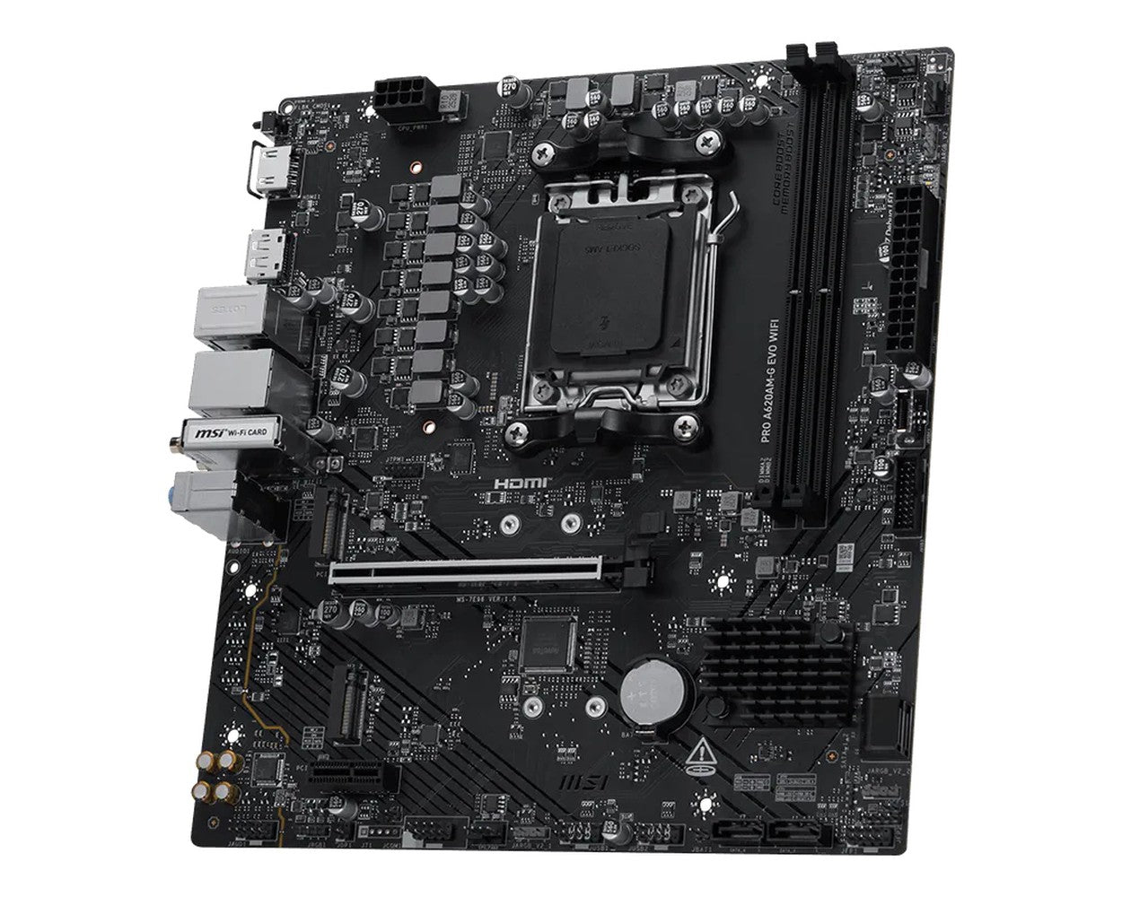 MSI Pro A620AM - G EVO WIFI, AMD, Sockel AM5, AMD Ryzen 7000 Series, AMD Ryzen 800... - AMD Sockel AM5 (Ryzen Zen4) - Mainboard