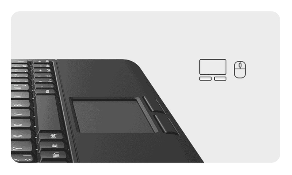 KeySonic KSK - 3211ELU (DE) - Super - Mini Tastatur - Hintergrundbeleuchtung - Touchpad - schwarz - Kabelgebunden - USB - Membran Key Switch - QWERTZ - LED - Schwarz - Tastatur