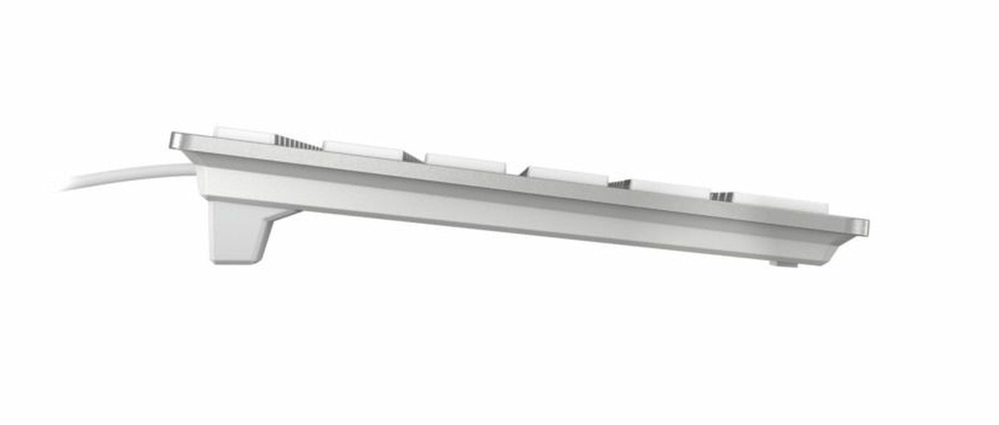 Cherry KC 6000 SLIM für MAC Kabelgebundene Tastatur - Silber/ Weiß - USB (QWERTZ - DE) - Volle Größe (100%) - Kabelgebunden - USB - QWERTZ - Silber - Tastatur