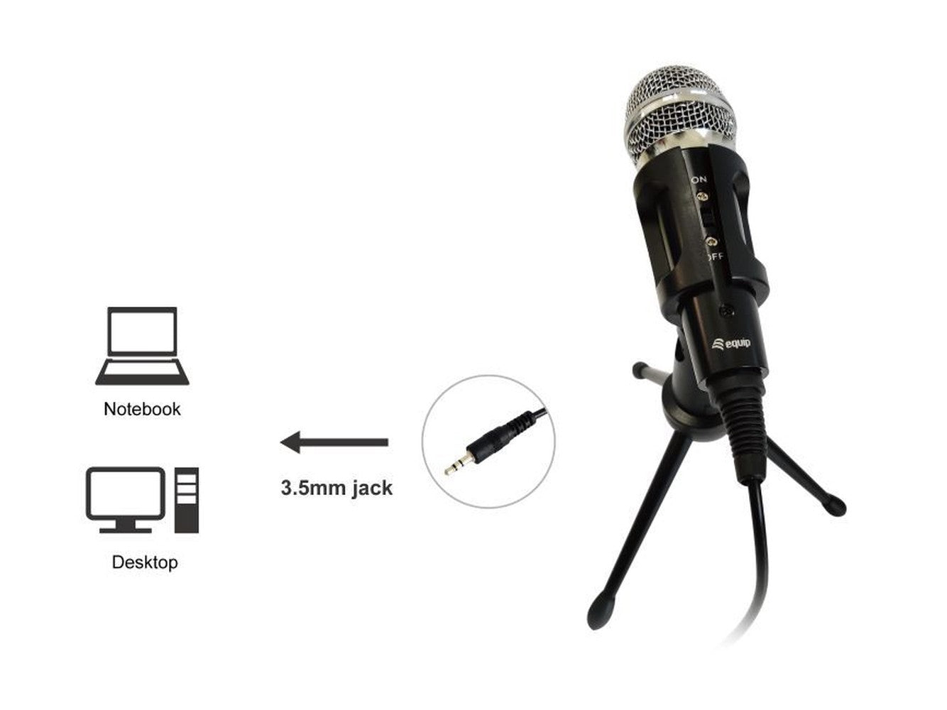 Equip Mini - Stereo - Tischmikrofon - Tischmikrofon - 30 dB - 30 - 16000 Hz - 2200 Ohm - Verkabelt - 3,5 mm (1/8") - Mikrofon
