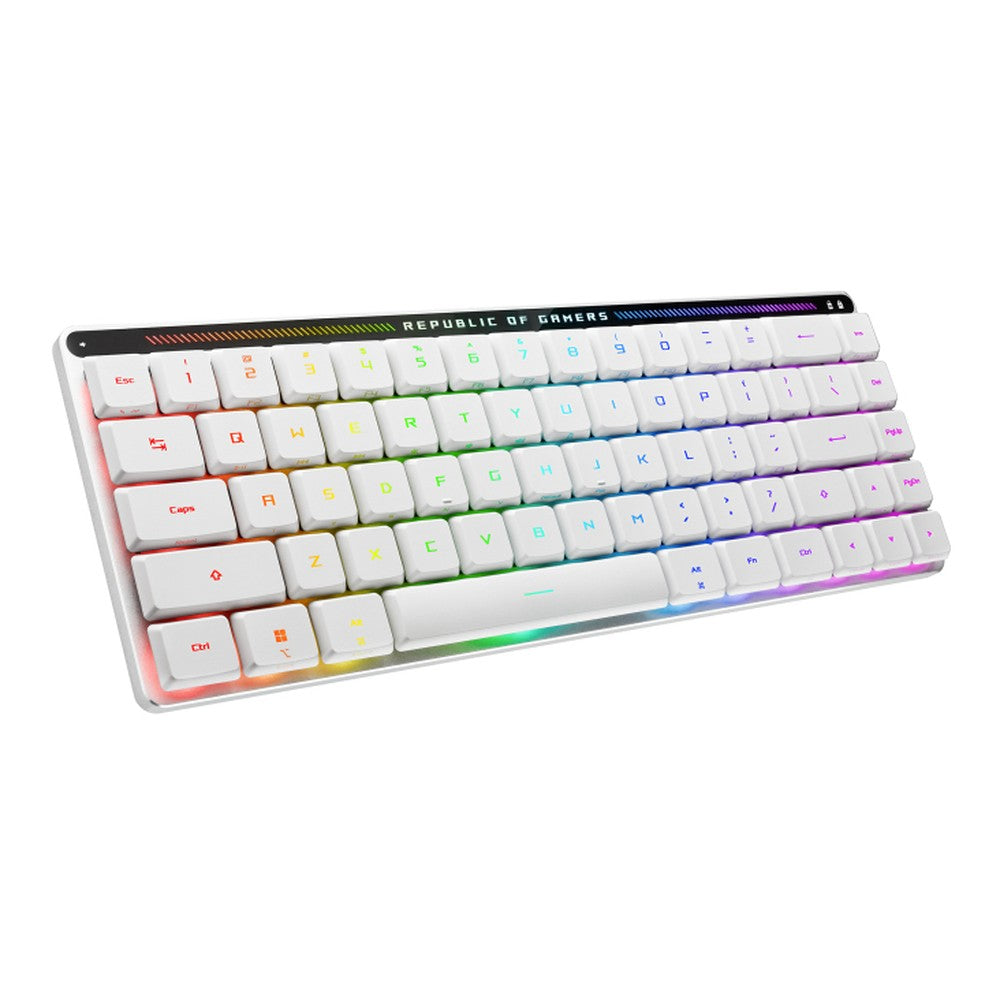 ASUS ROG Falchion RX Low Profile - Verkabelt & Kabellos - USB + RF Wireless + Bluetooth - Optischer Schlüsselschalter - QWERTZ - RGB - LED - Weiß - Tastatur