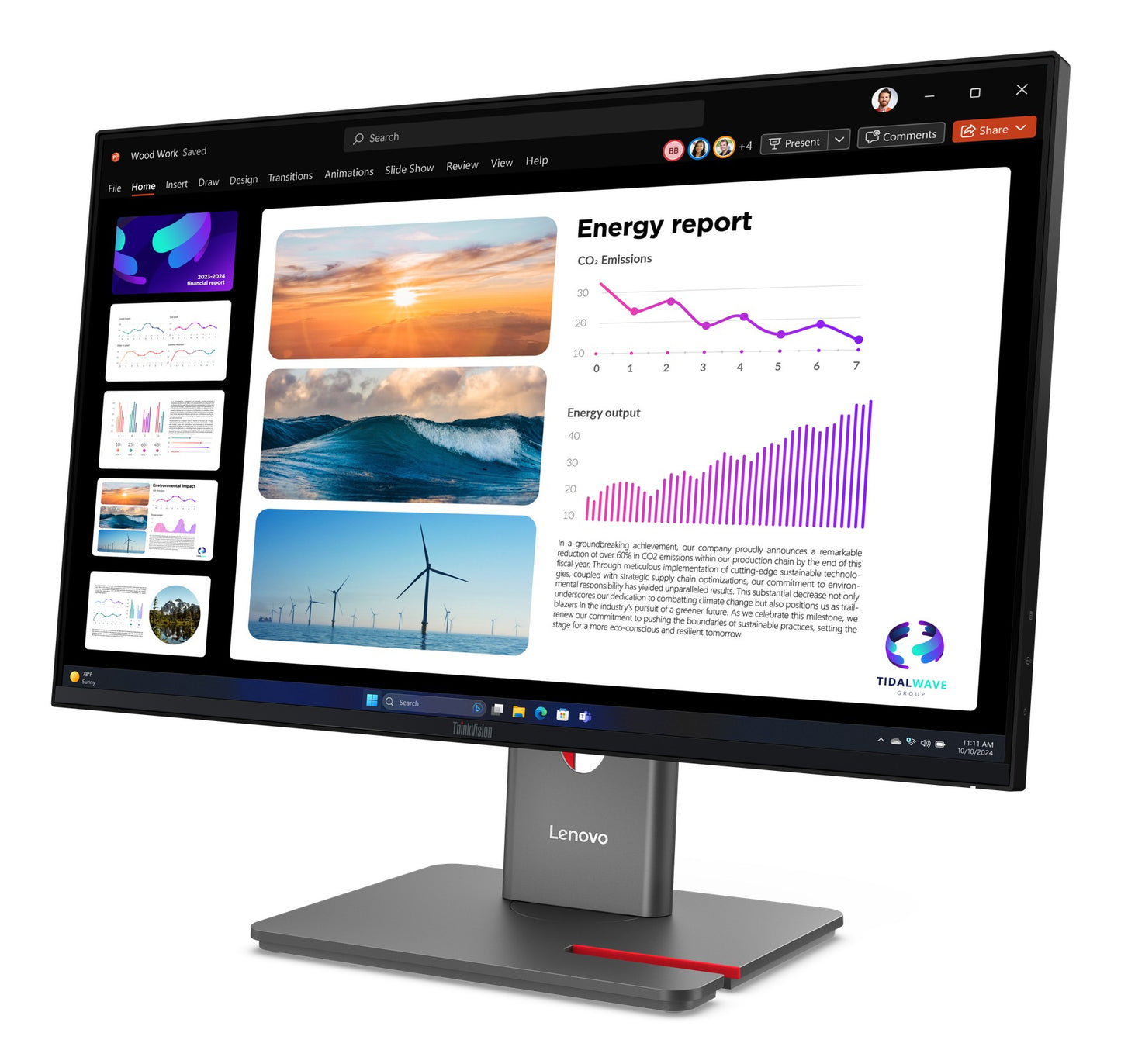 Lenovo ThinkVision P24q - 40 - Led - 24" - 60,5 cm - Monitor