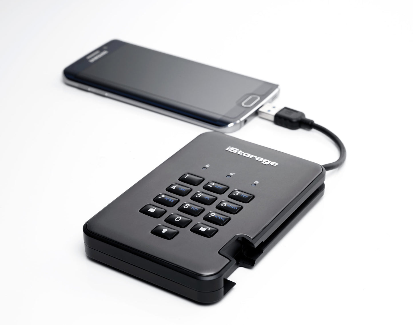 iStorage diskAshur PRO2 256 - bit 4TB USB 3.2 secure encrypted hard drive IS - DAP2 - 256 - 4000 - C - G - 4 TB - 2.5" - 3.2 Gen 1 (3.1 Gen 1) - 5400 RPM - Schwarz - Festplatte