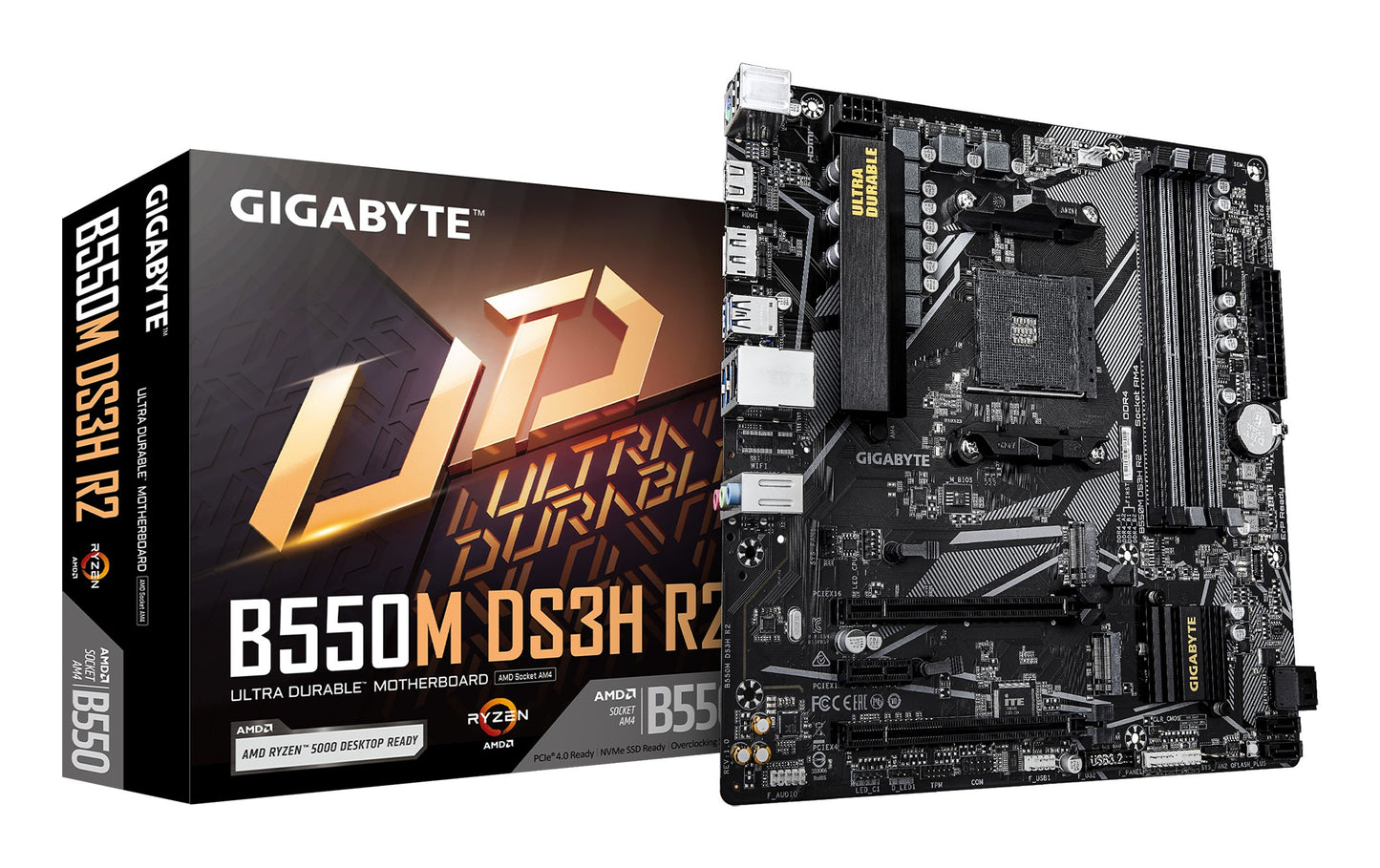 Gigabyte B550M DS3H R2 B550 AM4 mATX DDR4 - AMD Sockel AM4 (Ryzen) - Mainboard