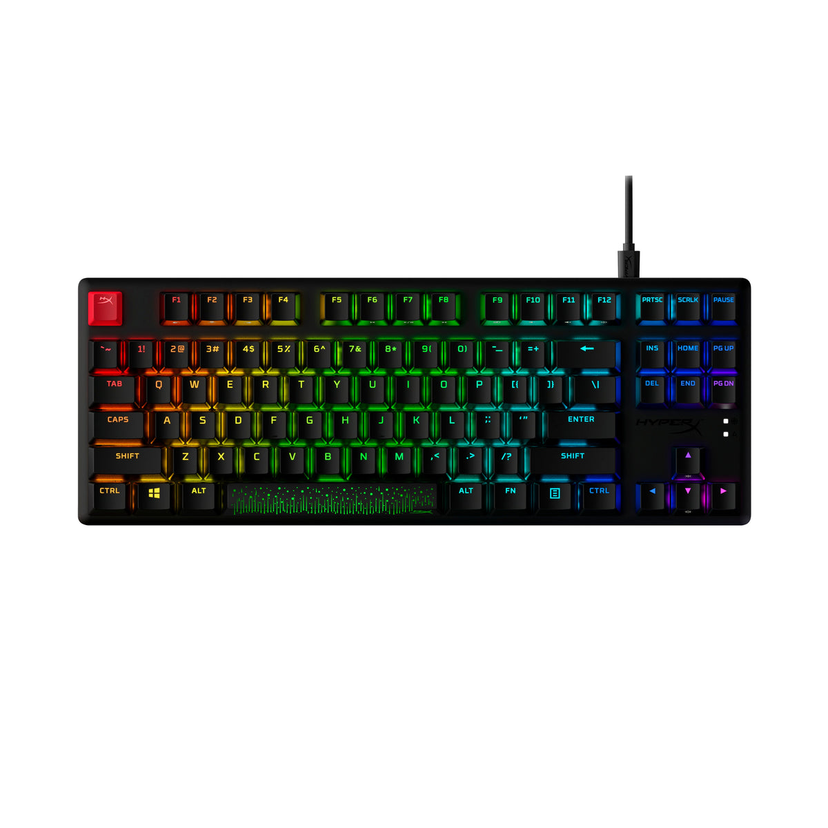 HyperX Alloy Origins Core PBT HX Rot – Mechanische Gaming - Tenkeyless (80 - 87 %) - Kabelgebunden - USB - Mechanischer Switch - RGB - LED - Schwarz - Tastatur