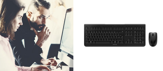 Cherry DW 3000 - Volle Größe (100%) - Kabellos - RF Wireless - QWERTZ - Grau - Maus enthalten - Tastatur