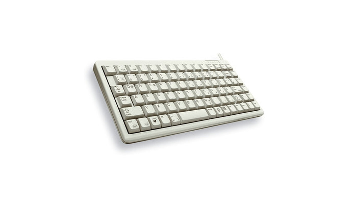 Cherry Slim Line Compact - Keyboard G84 - 4100 - Laser - 86 Tasten QWERTY - Grau - Tastatur