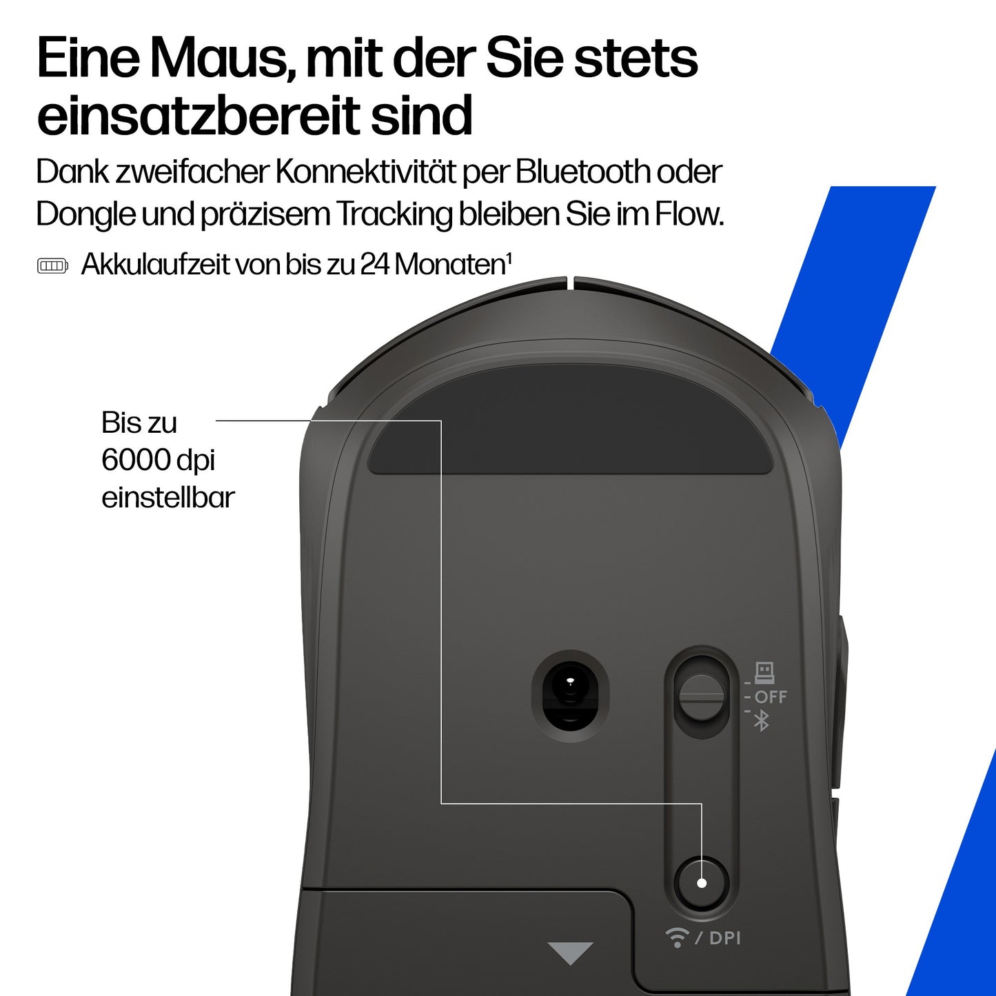 HP 405 Quiet Wireless Mouse - 1.200 dpi - Maus