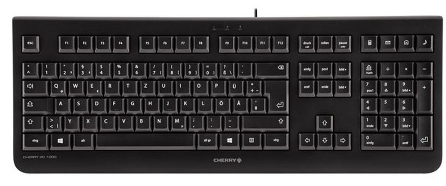 Cherry KC 1000 - Laser - 4 Tasten QWERTZ - Schwarz - Tastatur