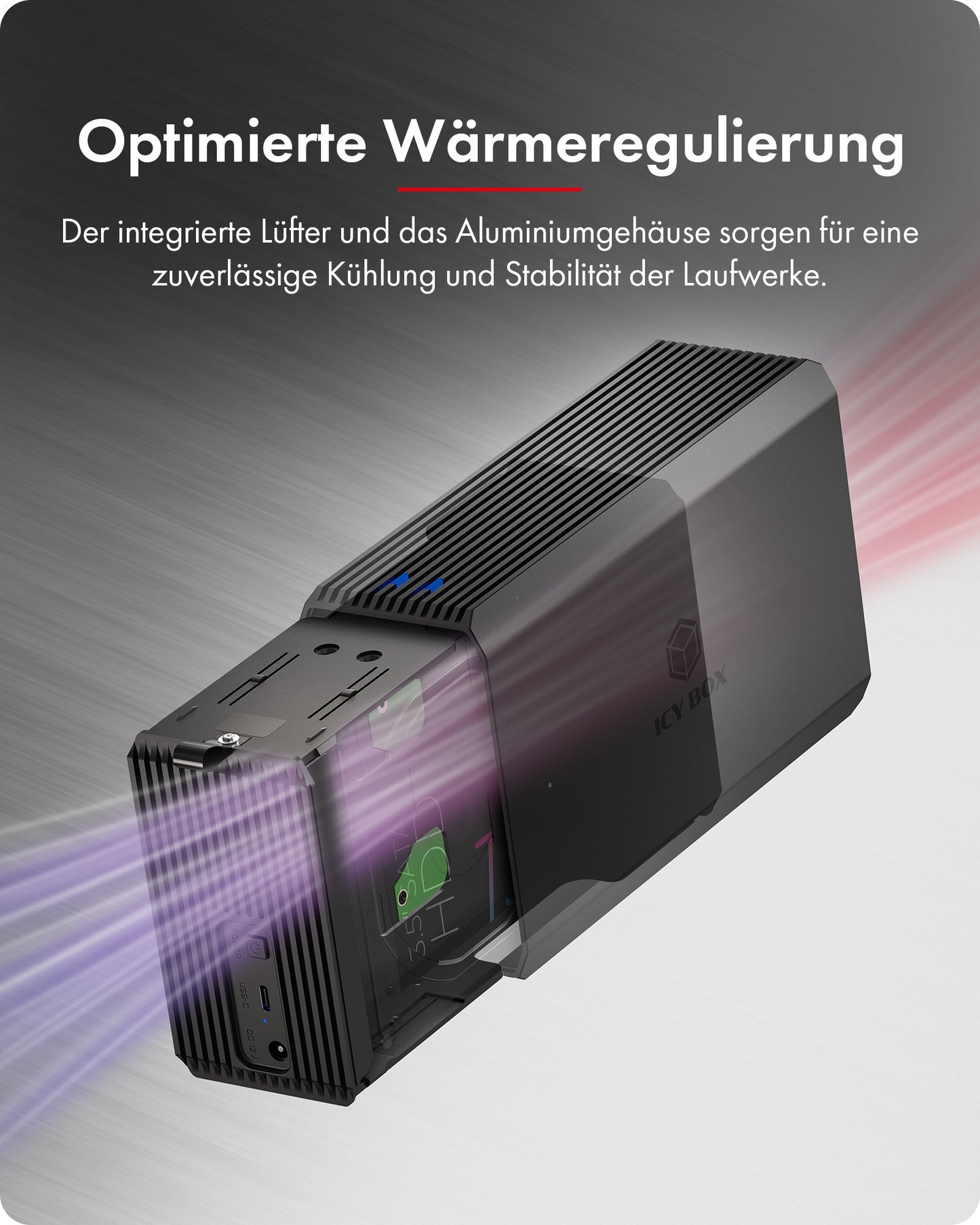 ICY BOX Raid System für 2 - Bay 2.5''/3.5'' SATA Hdd/Ssd - Laufwerks - 2.5" - 2,5" - Gehäuse