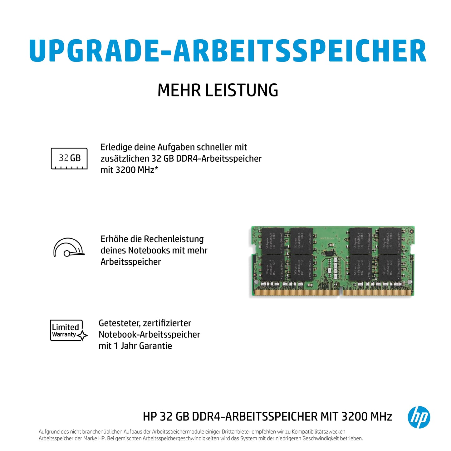 HP 4S967AA#AC3 - 32 GB - DDR4 - 3200 MHz - 260 - pin SO - DIMM - Arbeitsspeicher