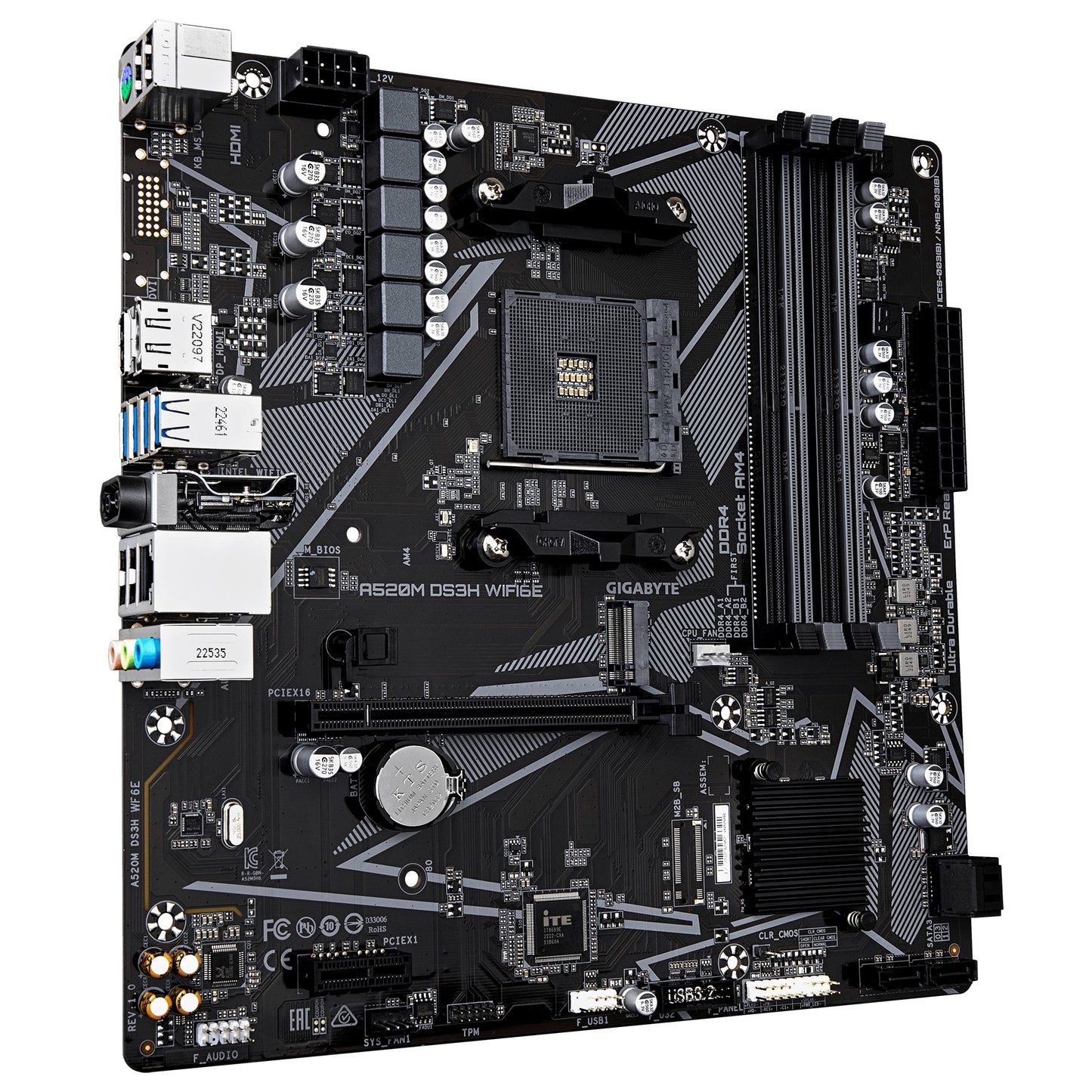 Gigabyte A520M DS3H WiFi6E A520 AM4 mATX DDR4 - AMD Sockel AM4 (Ryzen) - Mainboard