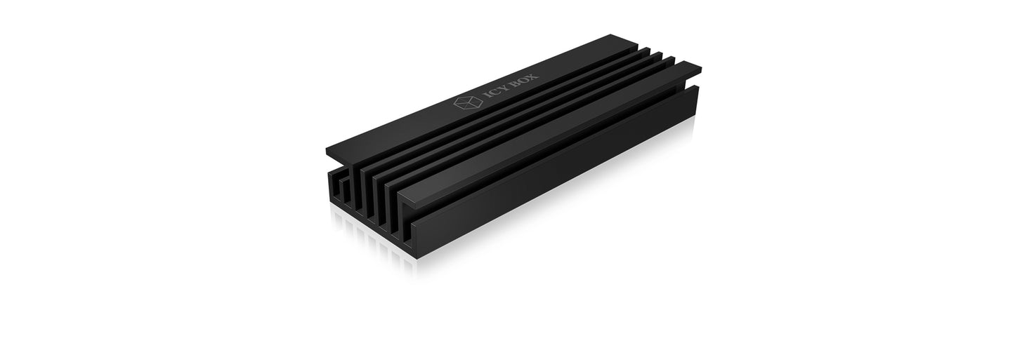 ICY BOX IB - M2HS - 70set für M.2 2280 SSD - Aluminium - 10 mm dick/Radiator - Schwarz - Kühler