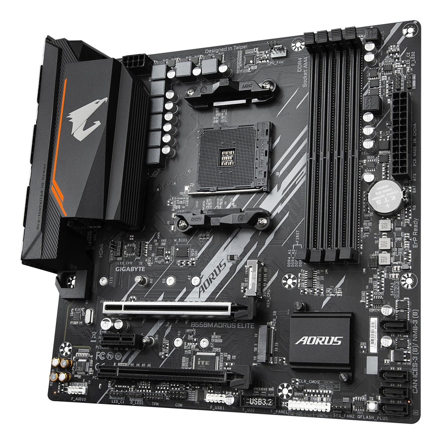 Gigabyte B550M AORUS ELITE - AMD - Socket AM4 - 3rd Generation AMD Ryzen™ 3 - 3rd Generation AMD Ryzen 5 - 3rd Generation AMD Ryzen™ 7 - 3rd... - DDR4 - SDRAM - 128 GB - DIMM - Mainboard