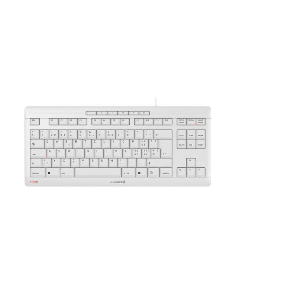Cherry STREAM KEYBOARD TKL - Kabelgebunden - USB - Scherenschalter - QWERTZ - Weiß - Tastatur
