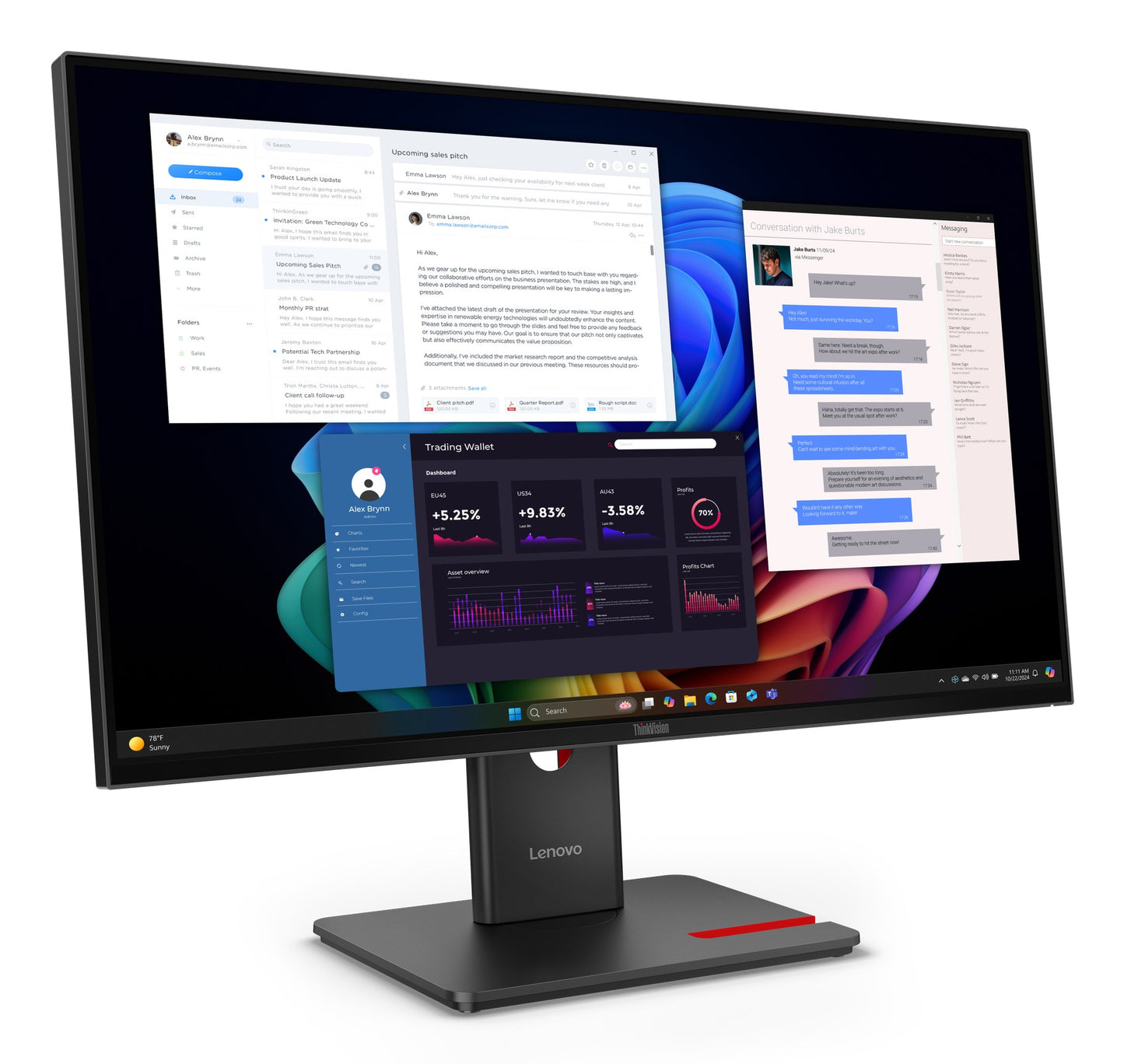Lenovo ThinkVision T27 68,6 cm/27" 68,6 cm/27" Flachbildschirm (TFT/LCD) - 3.840x2.160 IPS - Monitor