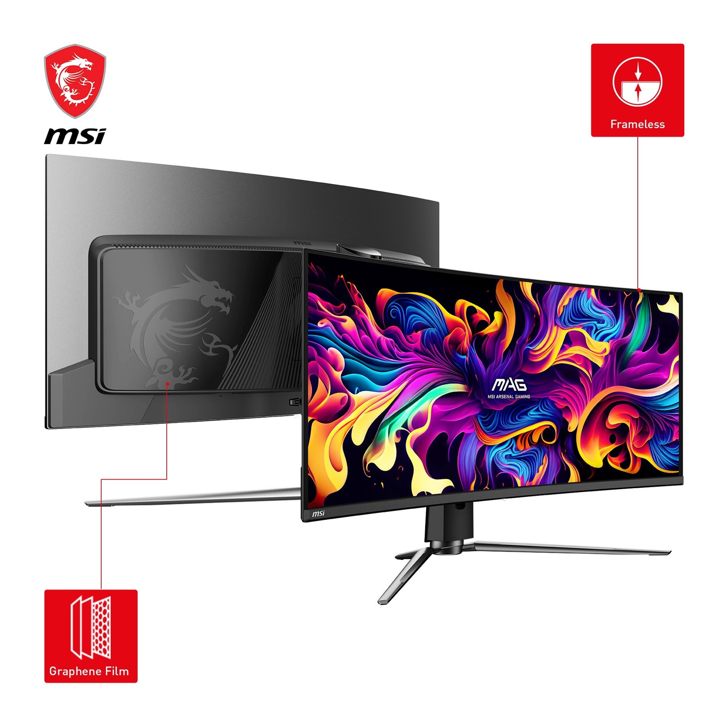 MSI Mag 341Cqpde Qd - Oled - Oled - Gaming - gebogen - 34" 34" - 86,4 cm - Monitor