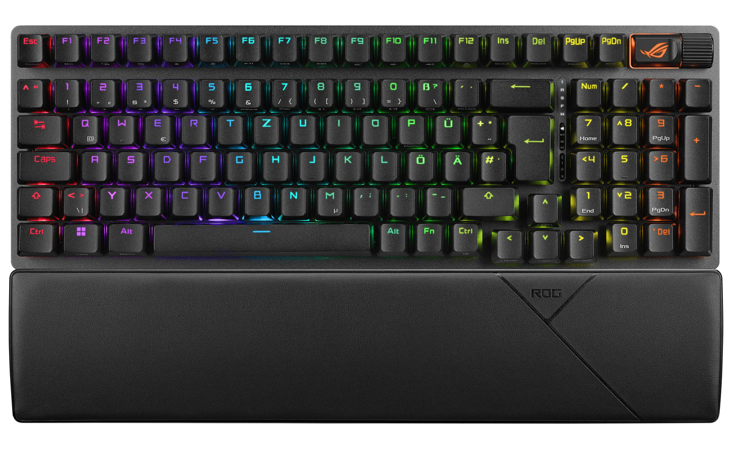 ASUS ROG Strix Scope II 96 Wireless - Verkabelt & Kabellos - USB + RF Wireless + Bluetooth - Mechanischer Switch - QWERTZ - RGB - LED - Schwarz - Tastatur