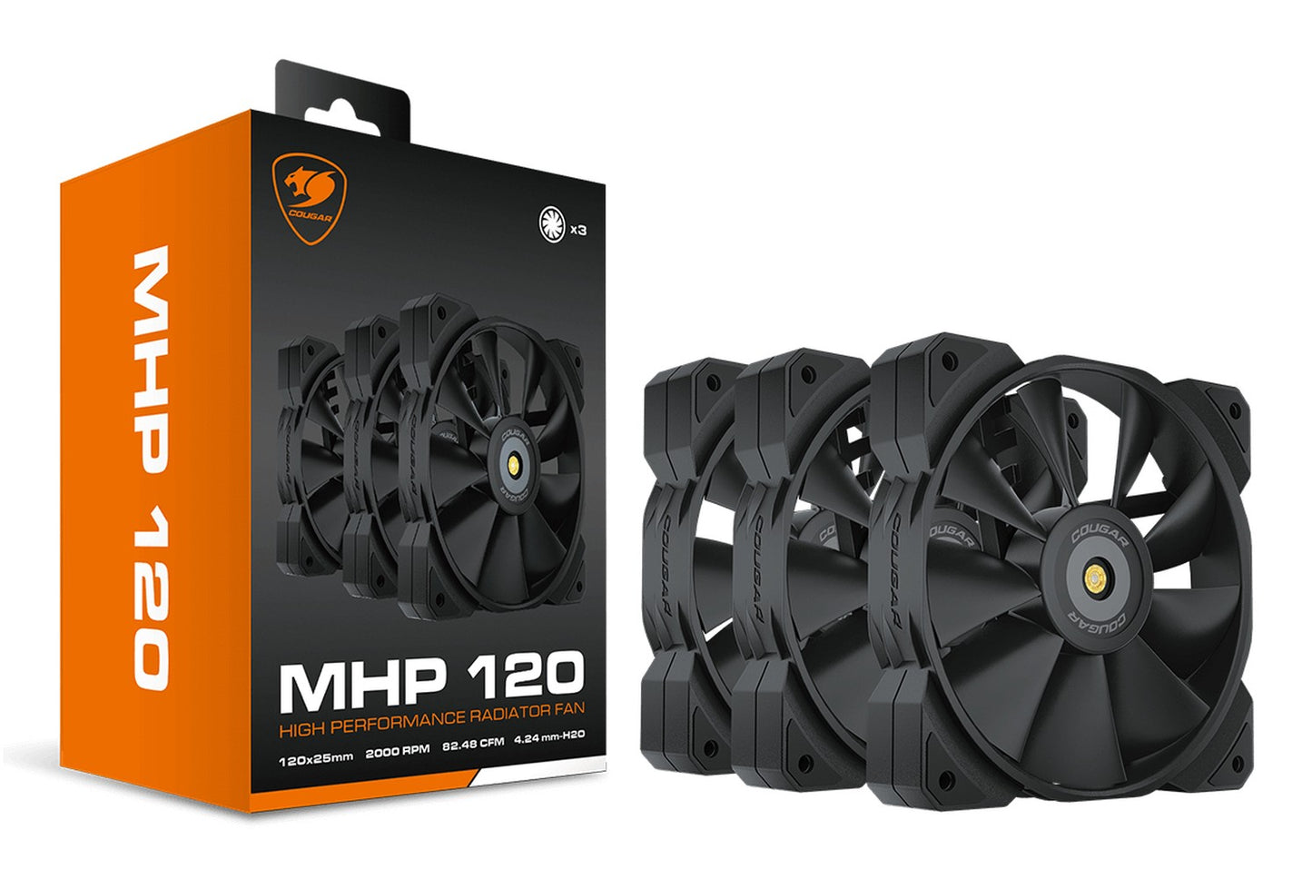 Cougar Gehäuse Lüfter MHP 120 Schwarz 3er - Pack - Gehäuse - 34,5 dB - Kühler