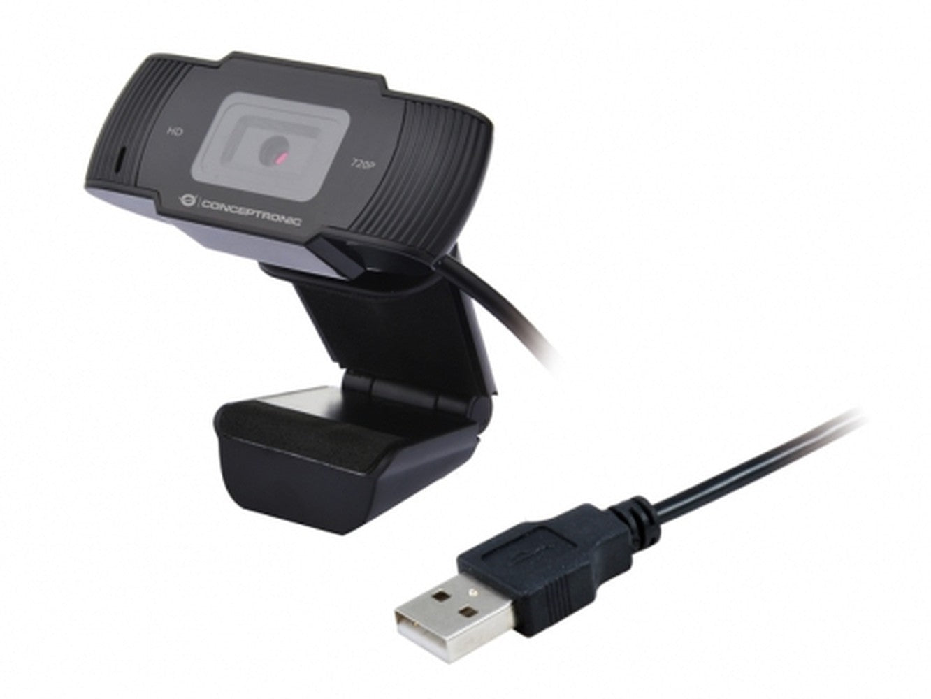 Conceptronic AMDIS 720P HD Webcam with Microphone - 1280 x 720 Pixel - 30 fps - 68° - 68° - 5 V - USB 2.0 - Webcam