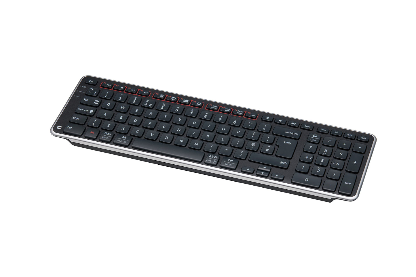 Contour Design Balance Keyboard UK - wireless - Volle Größe (100%) - Kabellos - RF kabellos + USB - Scherenschalter - QWERTY - Schwarz - Tastatur