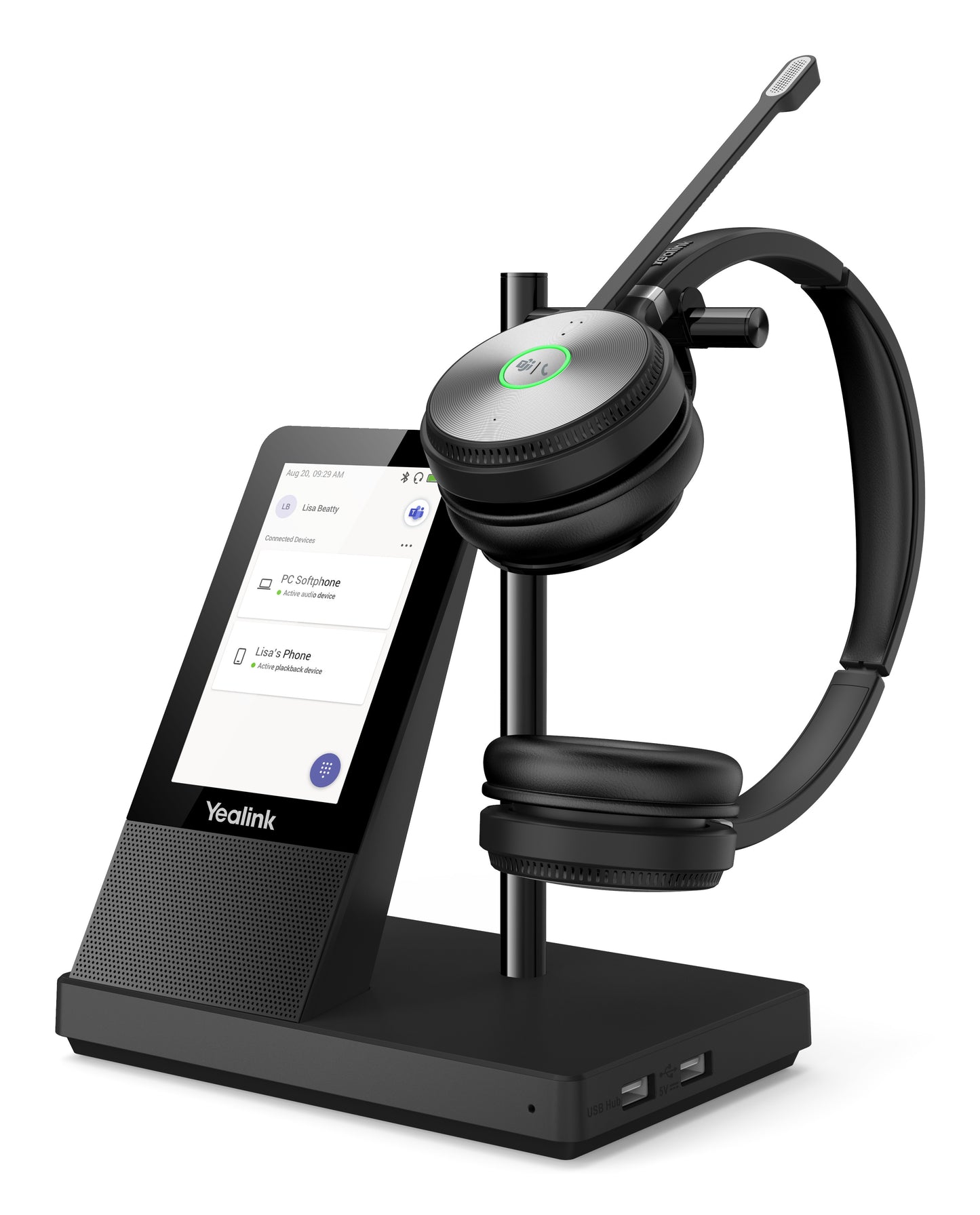 Yealink WH66 Dual Teams - Kabellos - Büro/Callcenter - 20 - 20000 Hz - 127 g - Persönliches Audio - Konferenzsystem - Schwarz - Headset