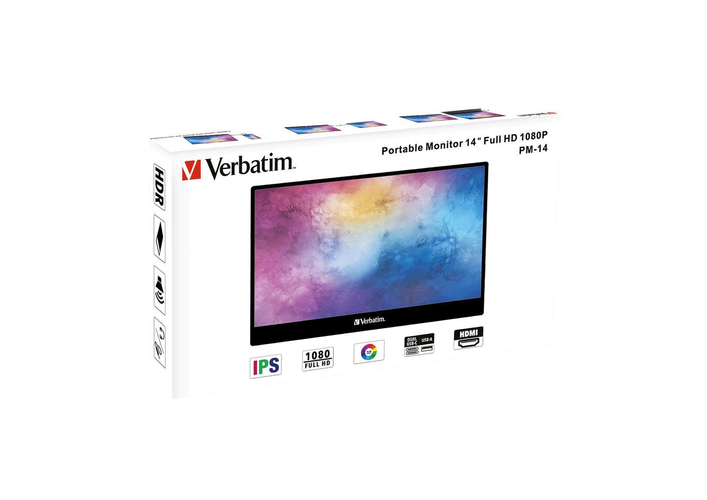 Verbatim 49590 - 35,6 cm (14") - 1920 x 1080 Pixel - Full HD - LCD - 6 ms - Schwarz - Monitor