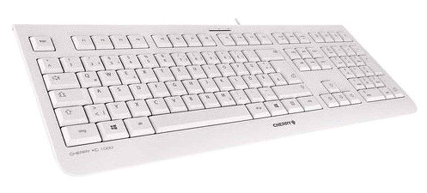 Cherry KC 1000 - Laser - 4 Tasten QWERTZ - Grau, Weiß - Tastatur