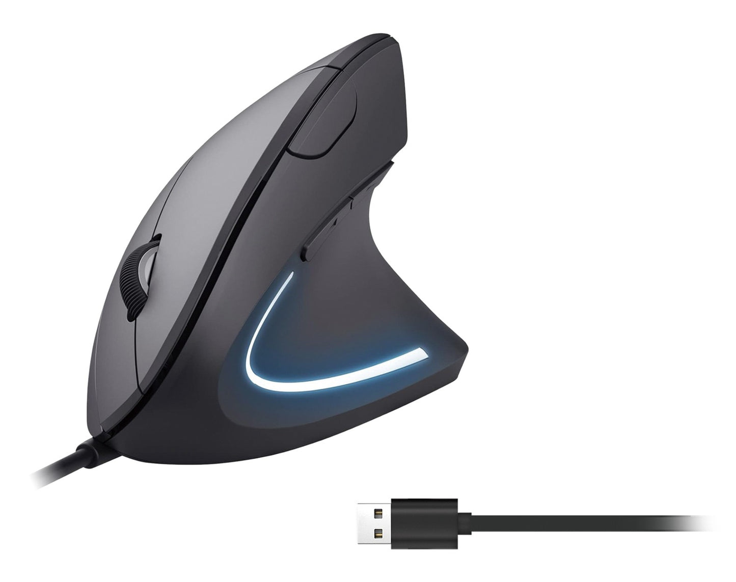 Equip Ergonomische Maus USB - A Stecker Rechts schwarz - 3.200 dpi - Maus