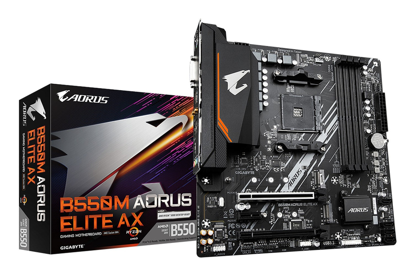 Gigabyte B550M AORUS ELITE AX AM4 Mainboard Sockel (PC) AMD® AM4 Formfaktor (Details) Micro - ATX Mainboard - Chipsatz AMD® - AMD Sockel AM4 (Ryzen) - Mainboard