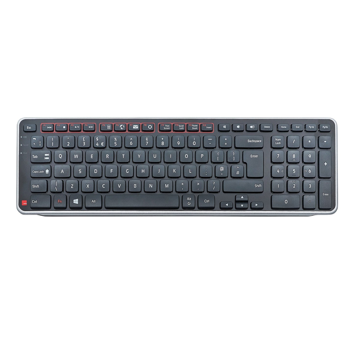 Contour Design Balance Keyboard UK - wireless - Volle Größe (100%) - Kabellos - RF kabellos + USB - Scherenschalter - QWERTY - Schwarz - Tastatur