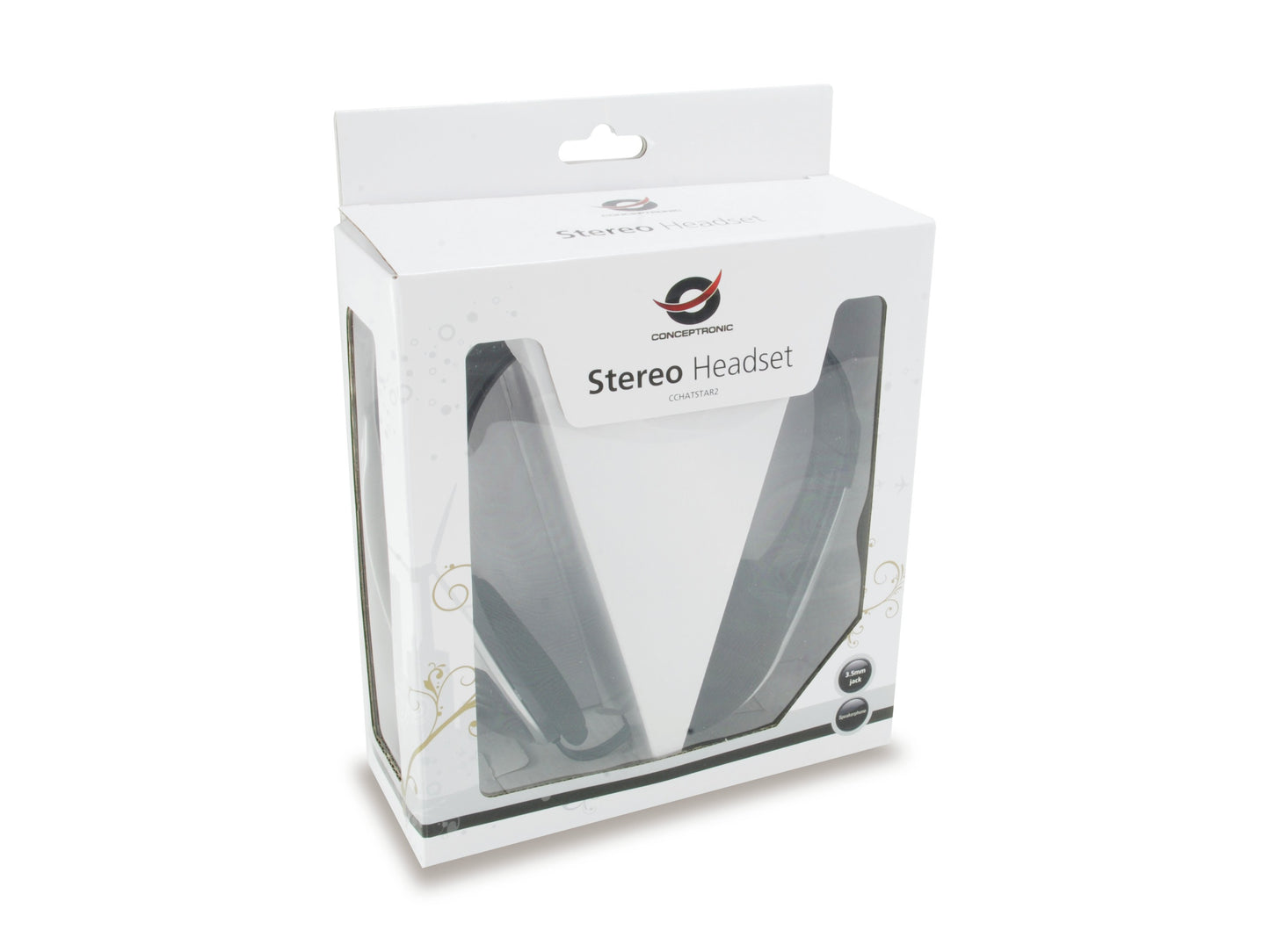 Conceptronic Stereo - Kopfhörer - Kopfband - Büro/Callcenter - Schwarz - Silber - Binaural - 2 m - Headset