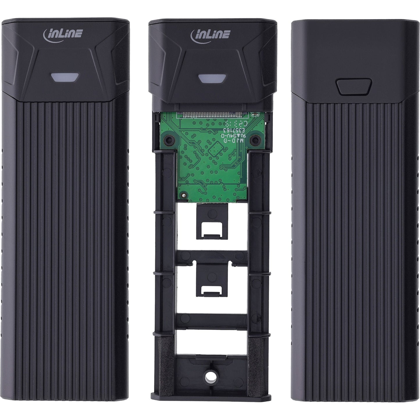 InLine USB3.2 Gen.2 USB - C zu M.2 SSD (PCIe NVMe & SATA) Gehäuse - Gehäuse