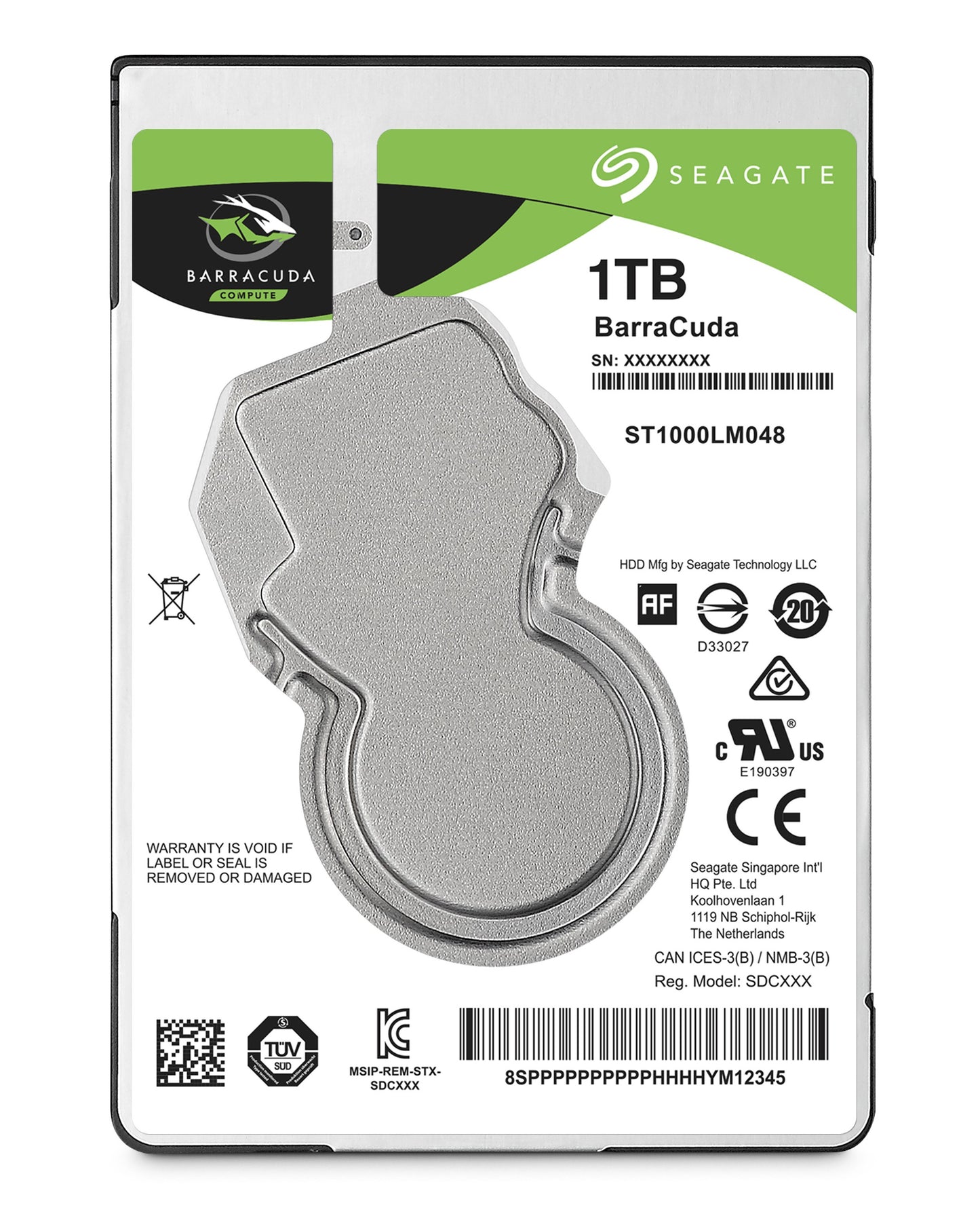 Seagate Barracuda Guardian ST1000LM048 2,5" SATA 1.000 GB - 5.400 rpm 5,6 ms - Intern USB 2.0 - Festplatte