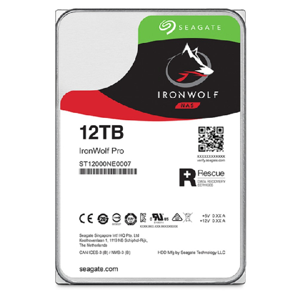 Seagate IronWolf Pro ST12000NT001 - 12 TB - 7200 RPM - 256 MB - 3.5" - Serial ATA III - Festplatte