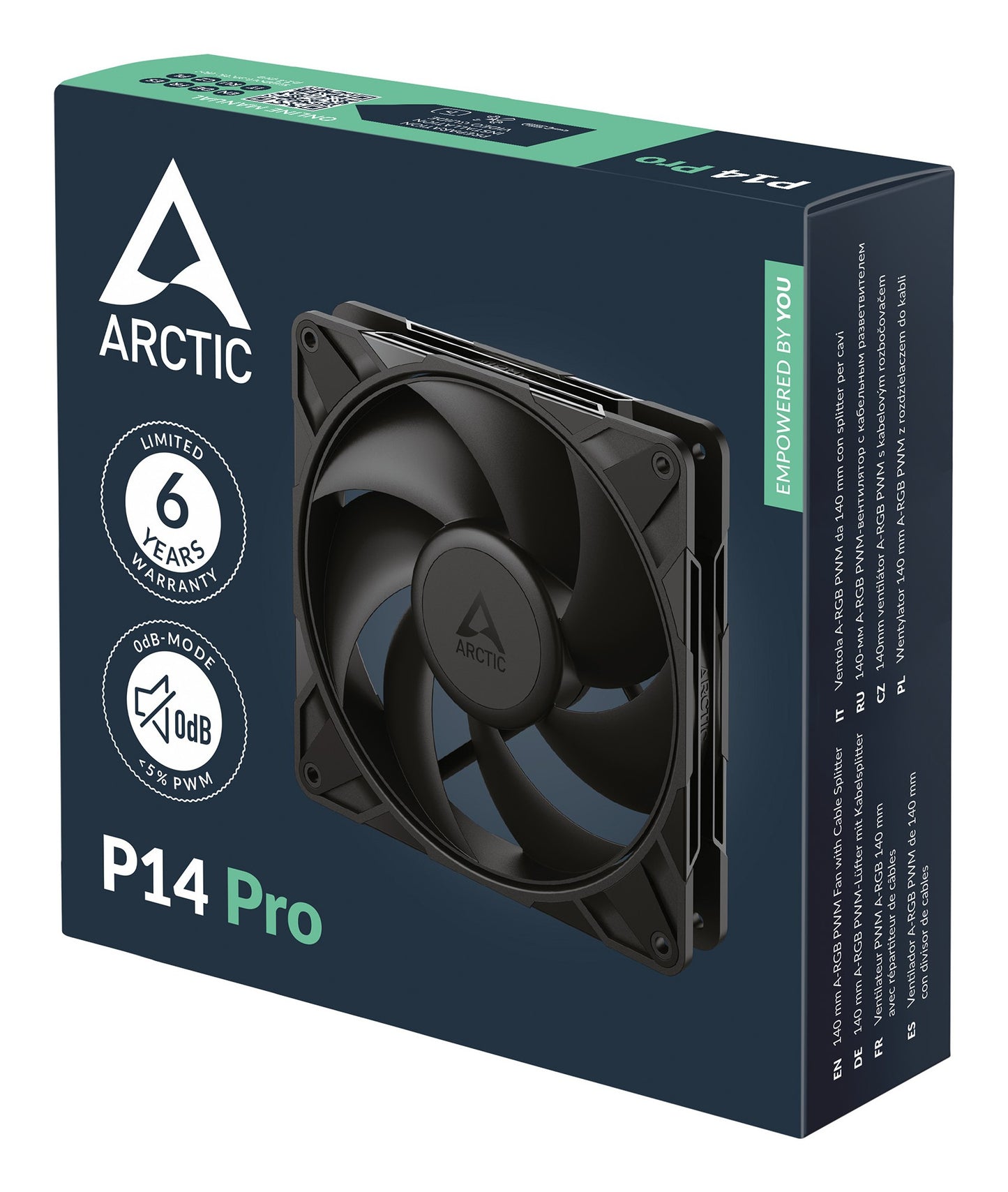 Arctic P14 Pro Gehäuseluefter Pwm 140mm black/black - Gehäuse - 25 dB - Kühler