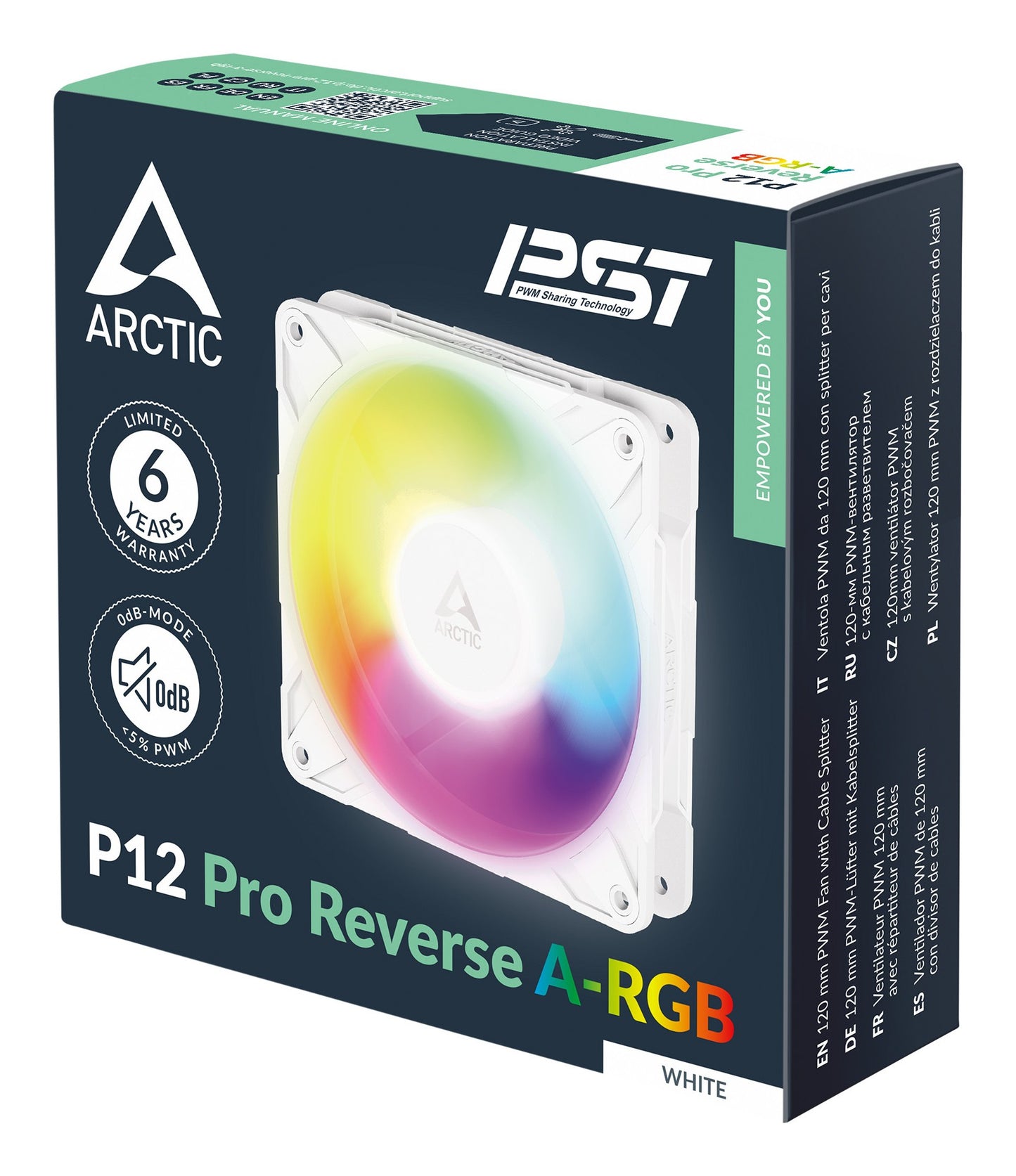 Arctic Lüfter 120*120*25 P12 Pro Reverse A - Rgb White - Gehäuse - 3.000 rpm - Kühler
