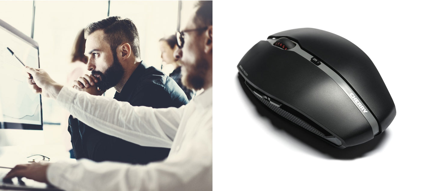 Cherry GENTIX 4K Kabelgebundene Maus - Schwarz - USB - Beidhändig - Optisch - USB - 3600 DPI - Schwarz - Maus