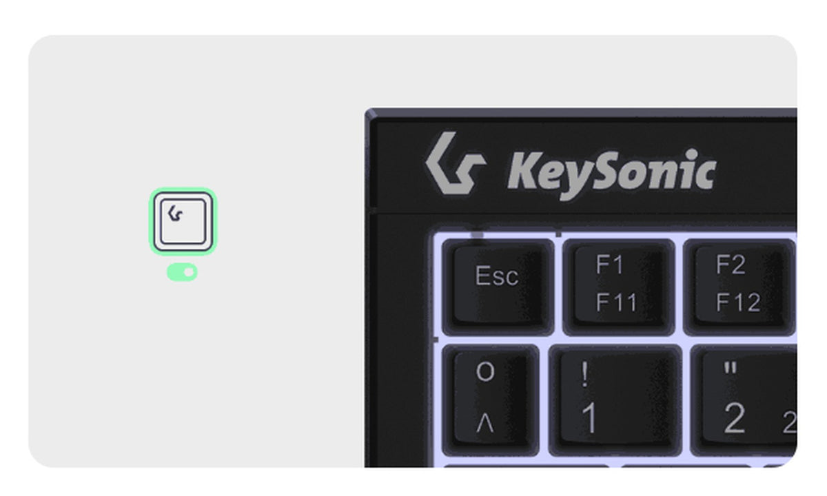 KeySonic KSK - 3211ELU (DE) - Super - Mini Tastatur - Hintergrundbeleuchtung - Touchpad - schwarz - Kabelgebunden - USB - Membran Key Switch - QWERTZ - LED - Schwarz - Tastatur