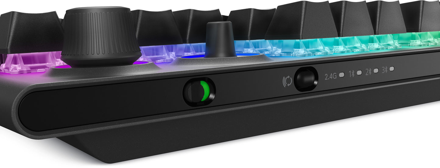 Alienware Tri - Mode AW920K - Volle Größe (100%) - Verkabelt & Kabellos - USB + RF Wireless + Bluetooth - Mechanischer Switch - RGB - LED - Grau - Tastatur
