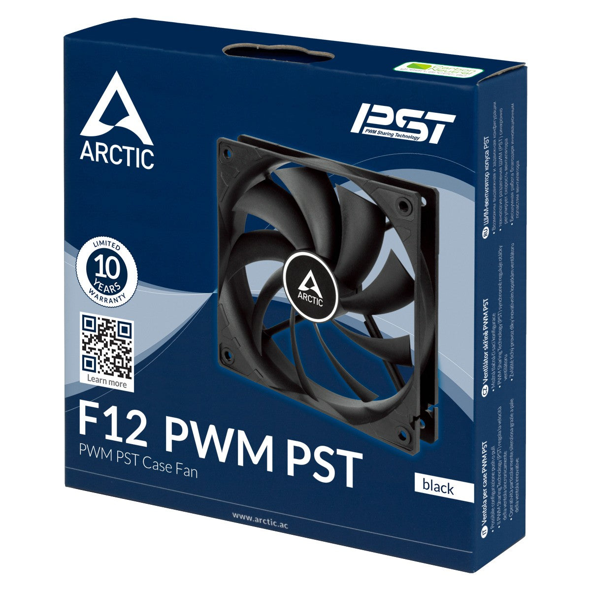 Arctic F12 PWM PST 120 mm PWM PST Gehäuselüfter - Ventilator - 12 cm - 1350 RPM - 0,3 Sone - 53 cfm - 90,1 m³/h - Kühler