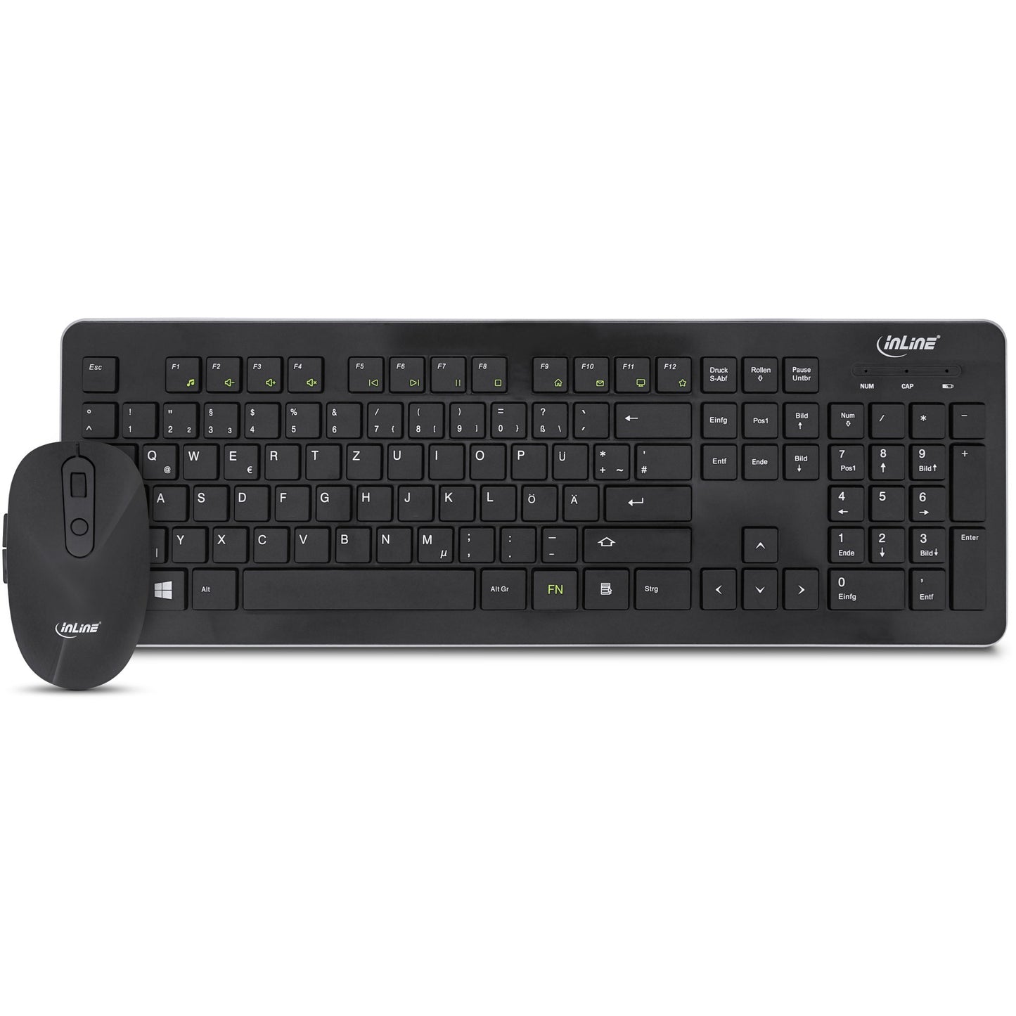 InLine Design Desktop - Tast. - Maus Set - USB 2,4GHz - max. 1600dpi - schwarz - Tastatur