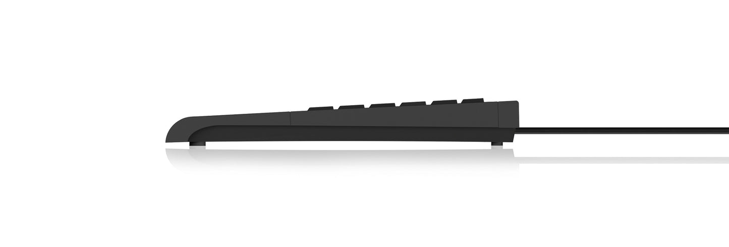 KeySonic ACK - 3410 (DE) Super - Mini Tastatur - Smart - Touchpad - USB - schwarz - Mini - Kabelgebunden - USB - Membran Key Switch - QWERTZ - Schwarz - Tastatur