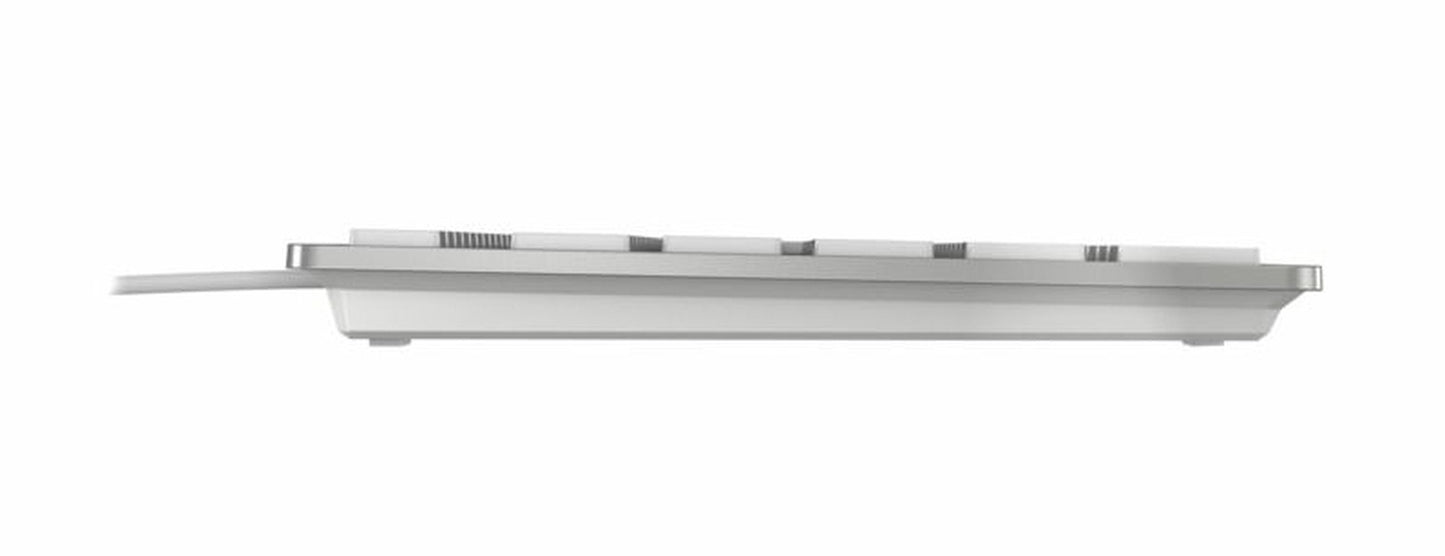 Cherry KC 6000 SLIM für MAC Kabelgebundene Tastatur - Silber/ Weiß - USB (QWERTZ - DE) - Volle Größe (100%) - Kabelgebunden - USB - QWERTZ - Silber - Tastatur