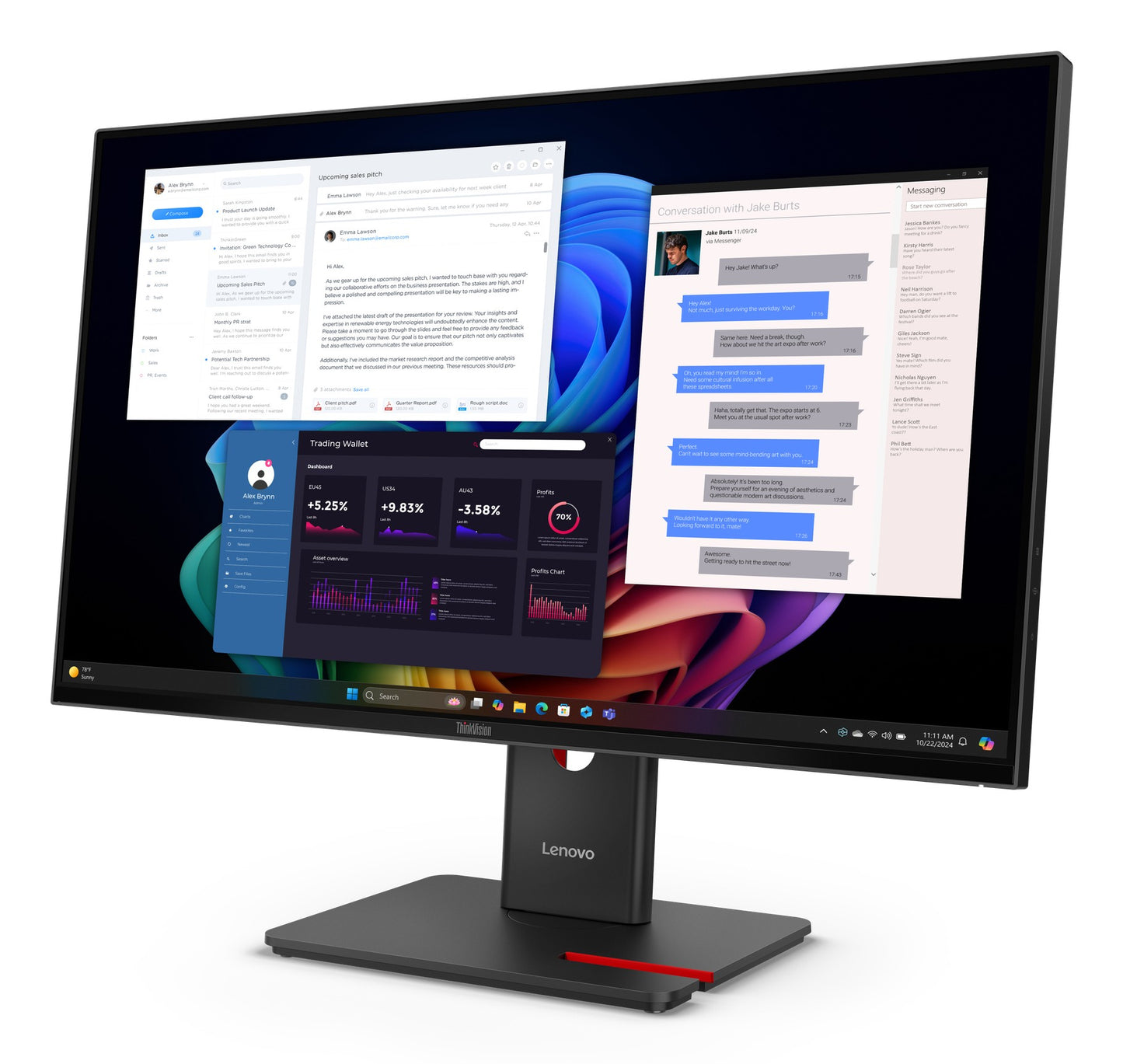 Lenovo ThinkVision T27 68,6 cm/27" 68,6 cm/27" Flachbildschirm (TFT/LCD) - 3.840x2.160 IPS - Monitor