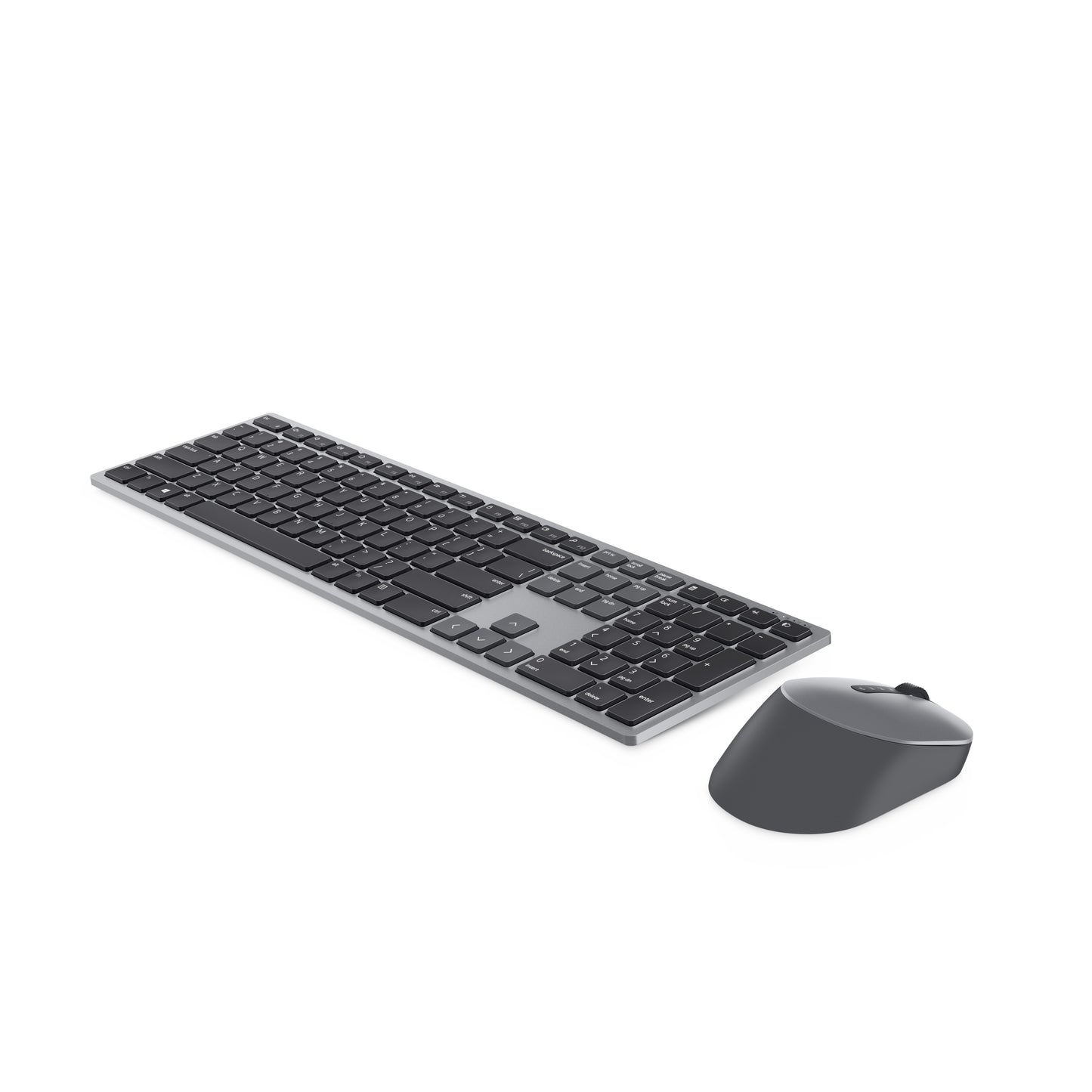 Dell Pro Plus und - Maus – KM7321W - US international (QWERTY) - Volle Größe (100%) - Kabellos - RF Wireless + Bluetooth - QWERTY - Grau - Titan - Maus enthalten - Tastatur